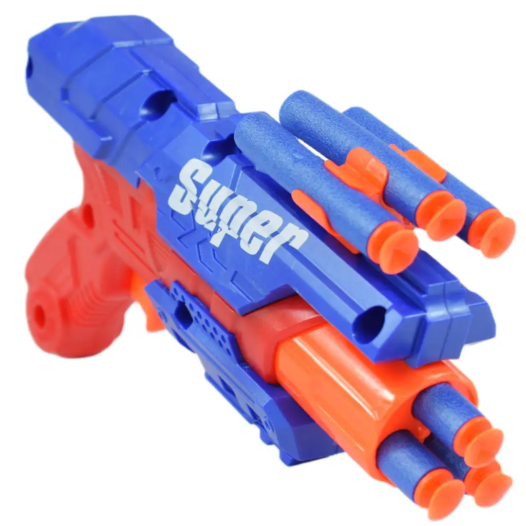 Super Gun: Szivacslövő fegyver töltényekkel 12 méteres lövő távolsággal 23x13cm kép 3