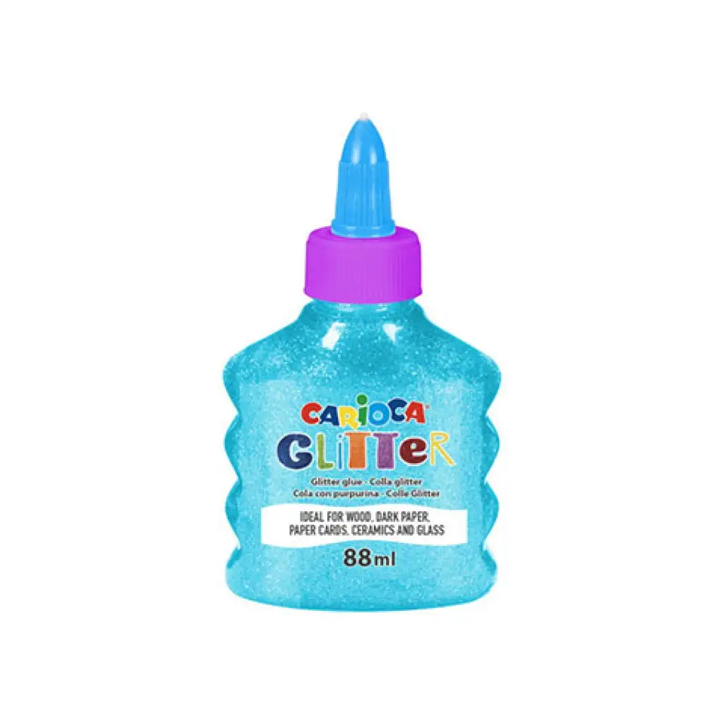 Csillámló folyékony neon világoskék ragasztó 88ml - Carioca