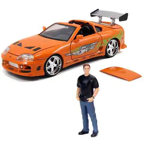 Halálos iramban: Brian figura és Toyota Supra autómodell 1/24 - Simba Toys kép 2