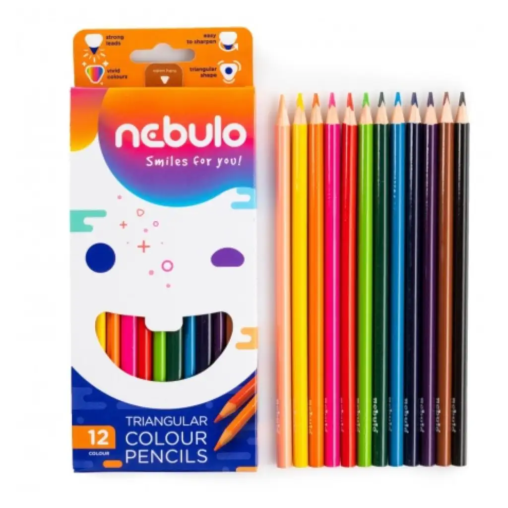 Nebulo: Háromszög alakú 12db-os színes ceruza szett kép 2