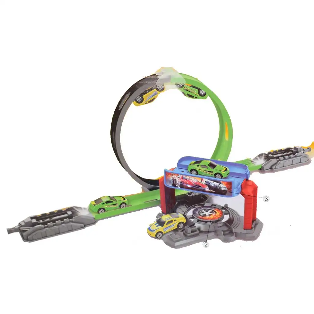 Track Racing: 360°-os szuper hurok versenypálya 2db kisautóval 1/64 kép 3