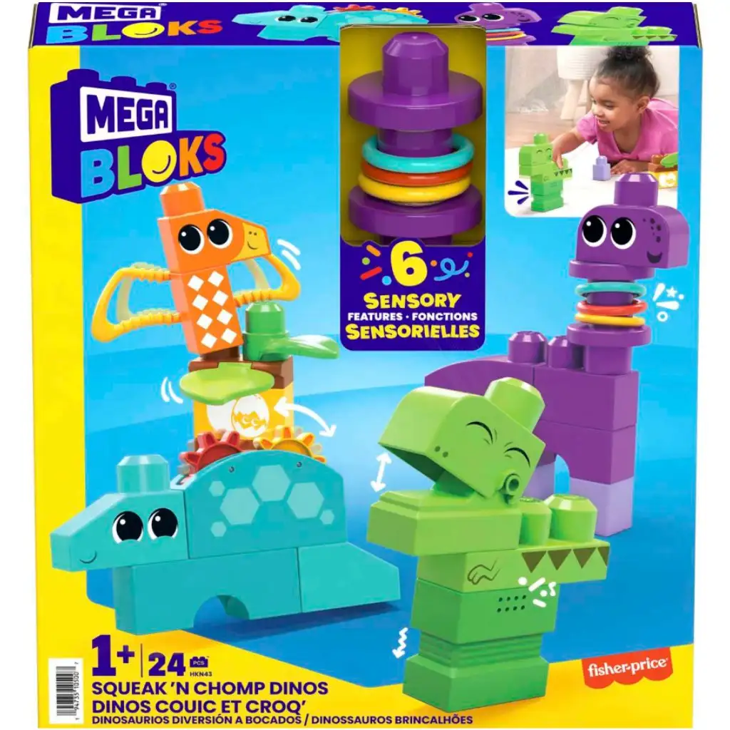 Fisher-Price: Dinó építőjáték szett 24db-os - Mega Bloks