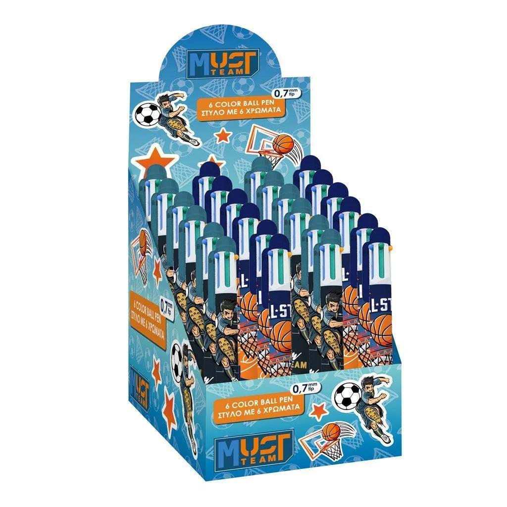 Luna: Must Team fiús mintás 6 színű golyóstoll többféle 1db