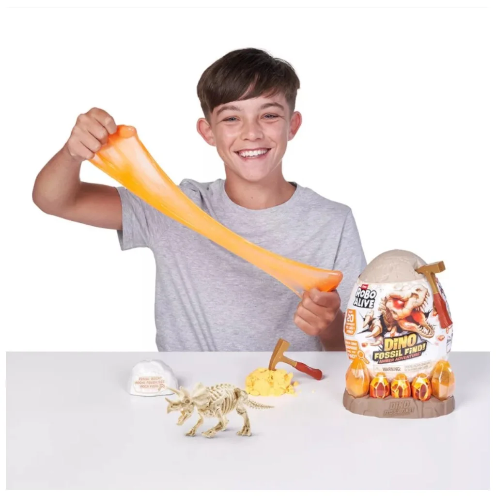 Robo Alive dinó fosszília - Borostyán kaland meglepetés szett kép 3