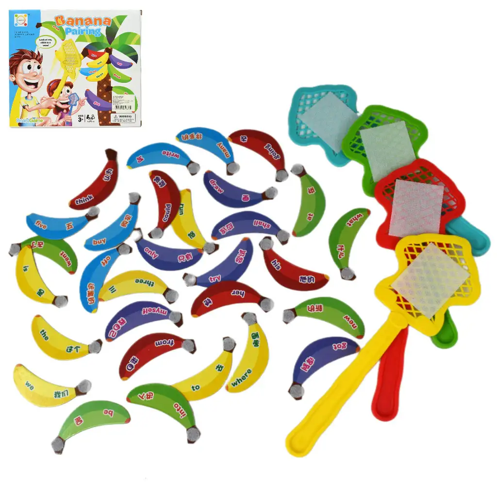 Banana Pairing: Angol szókincs fejlesztő játék tépőzáras banánokkal