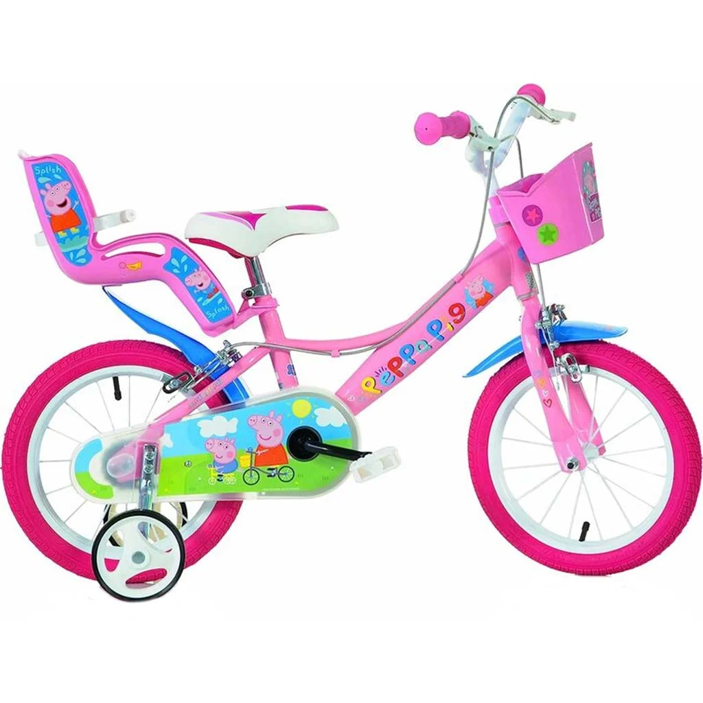 Peppa malac pink gyerek bicikli 16-os méretben - Dino Bikes kerékpár kép 1
