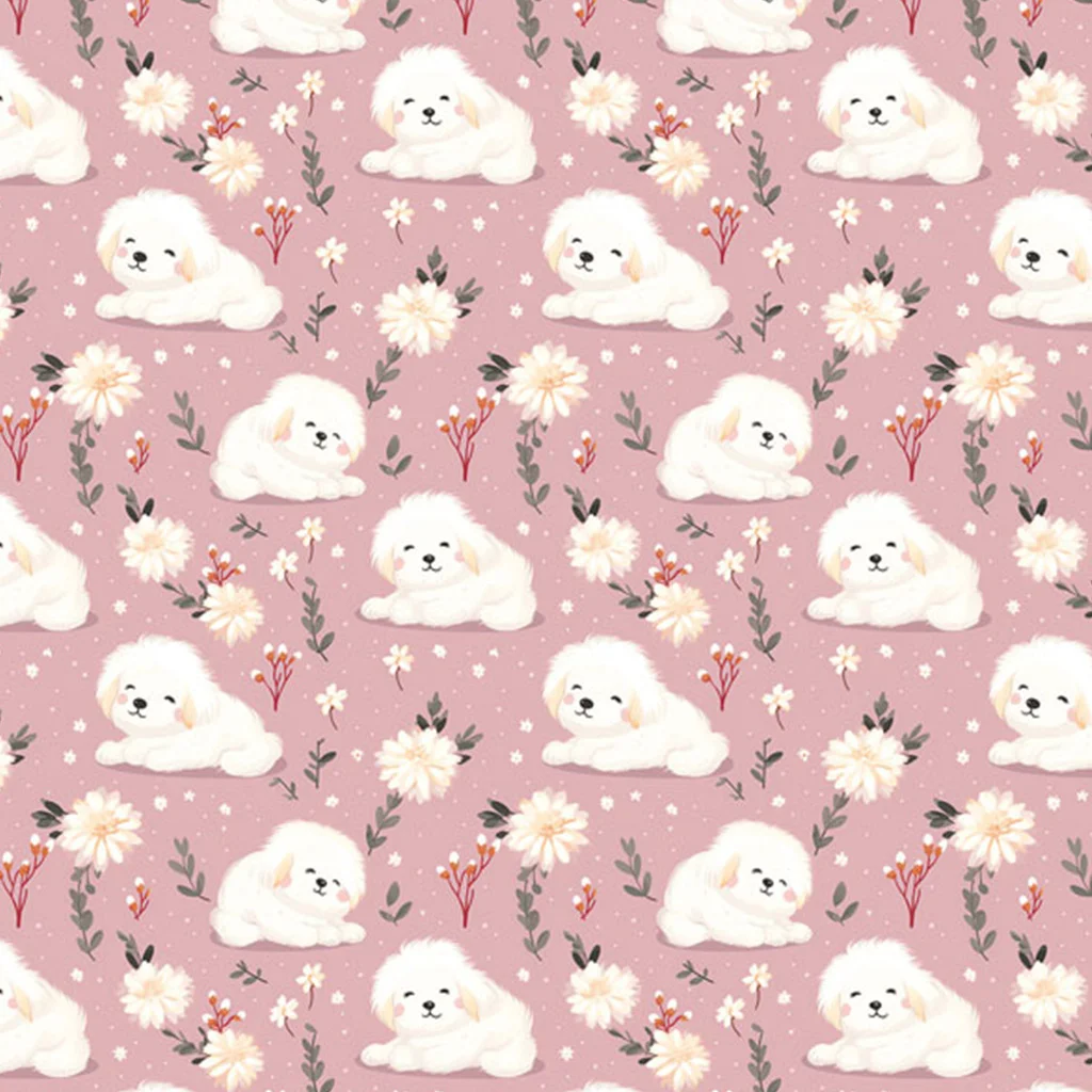 Fehér kutyusos csomagolópapír 100x70cm