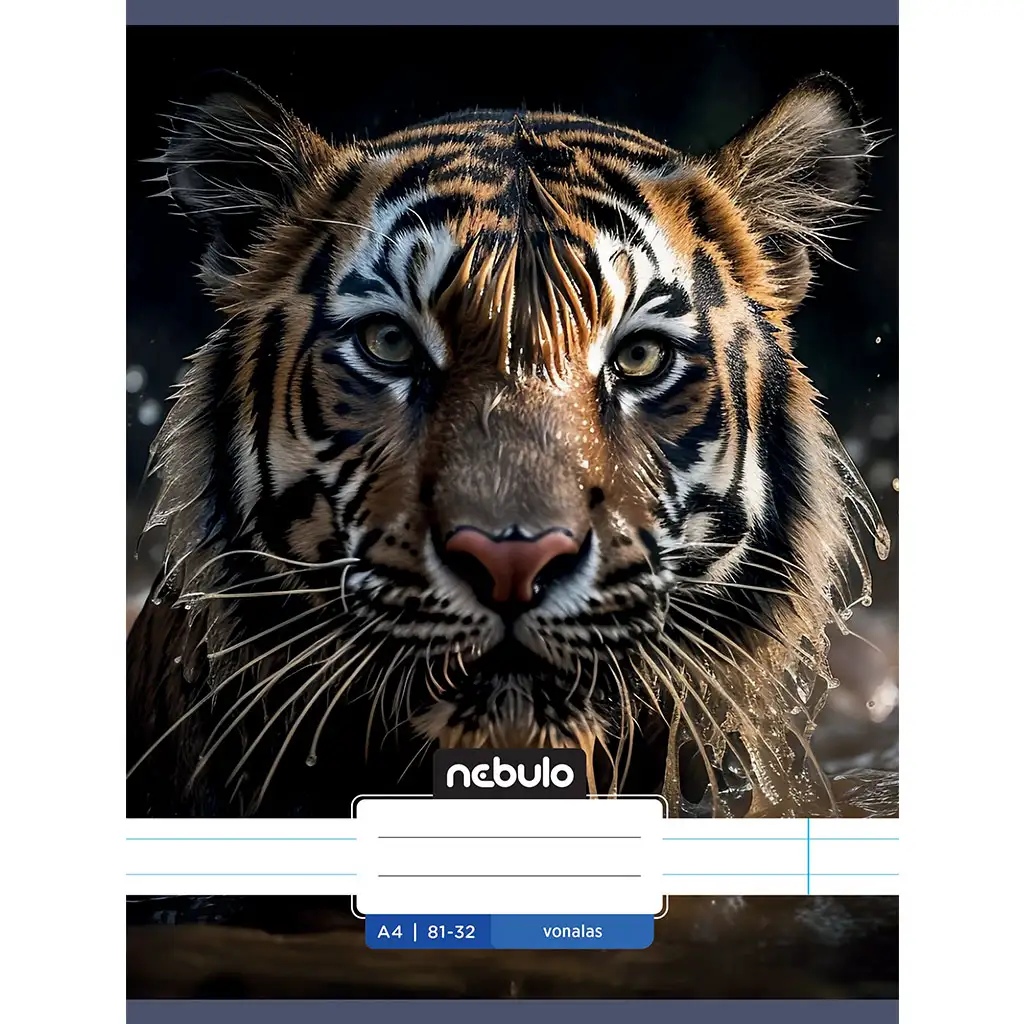 Nebulo: Tigris mintás vonalas füzet 81-32 A/4