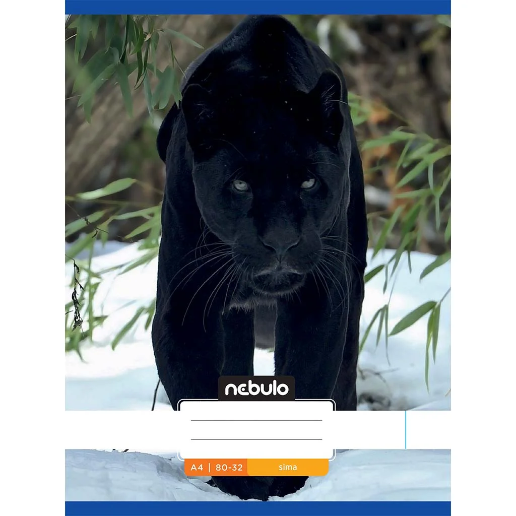 Nebulo: Tűzött sima fekete párduc mintás füzet 80-32 A/4