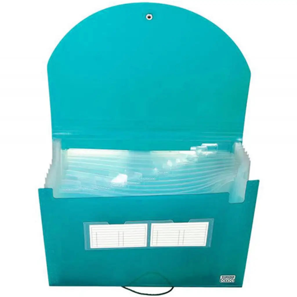 Spirit: Irattartó mappa A4 12 rekeszes áttetsző kék kép 2