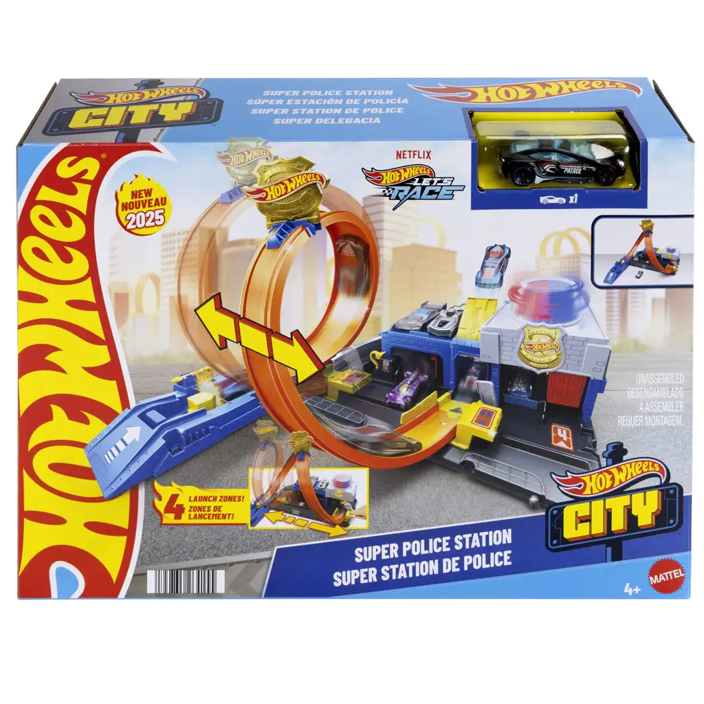 Hot Wheels City: Szuper rendőrkapitányság pályaszett kisautóval - Mattel