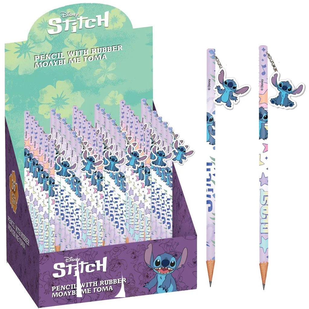 Luna: Lilo & Stitch csillagos grafitceruza radírral, kétféle változatban 1db