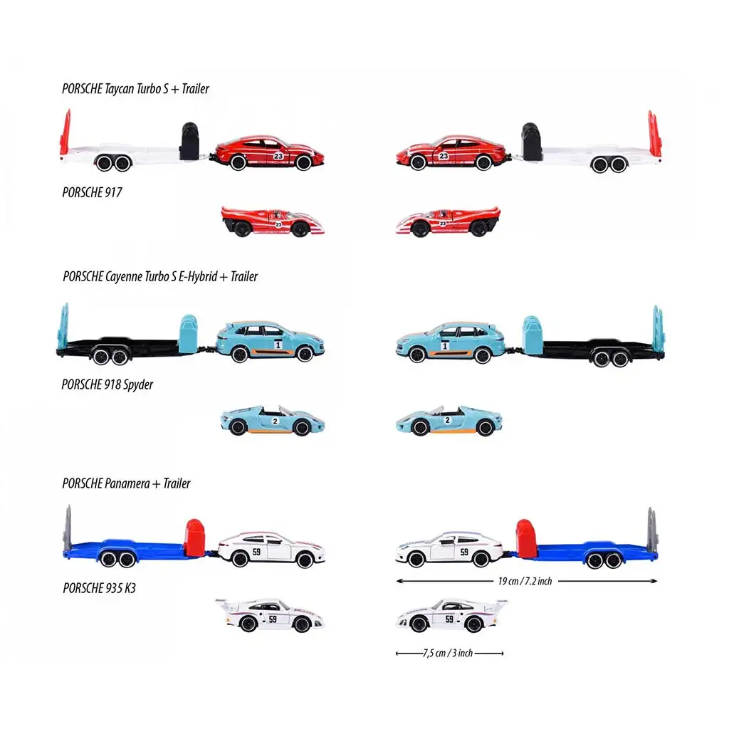 Majorette: Porsche autók utánfutóval többféle változatban - Simba Toys kép 3