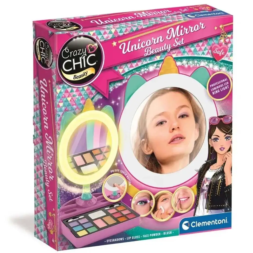 Crazy Chic: Világító unikornisos sminkelő tükör - Clementoni