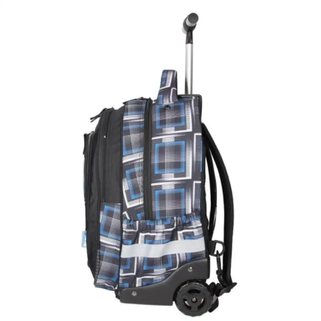 Spirit: Trolley fekete kék mintás iskolatáska hátizsák kép 3