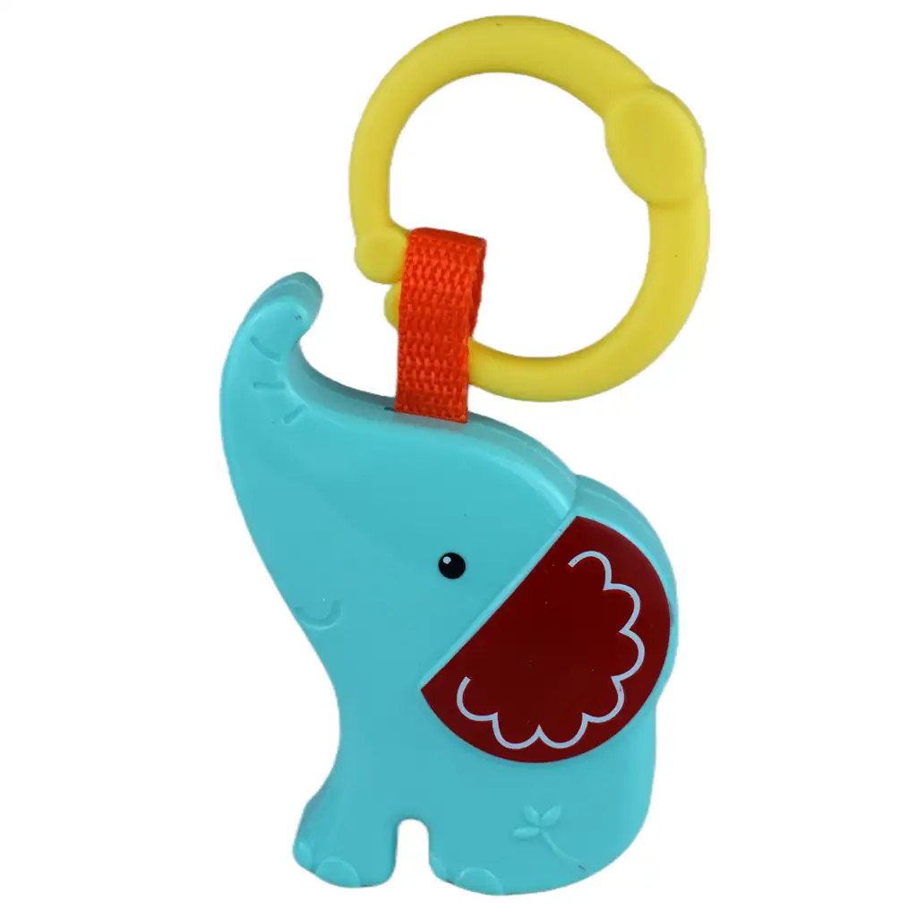 Sun Baby: Vidám elefánt BPA mentes kék bébi csörgő kép 2