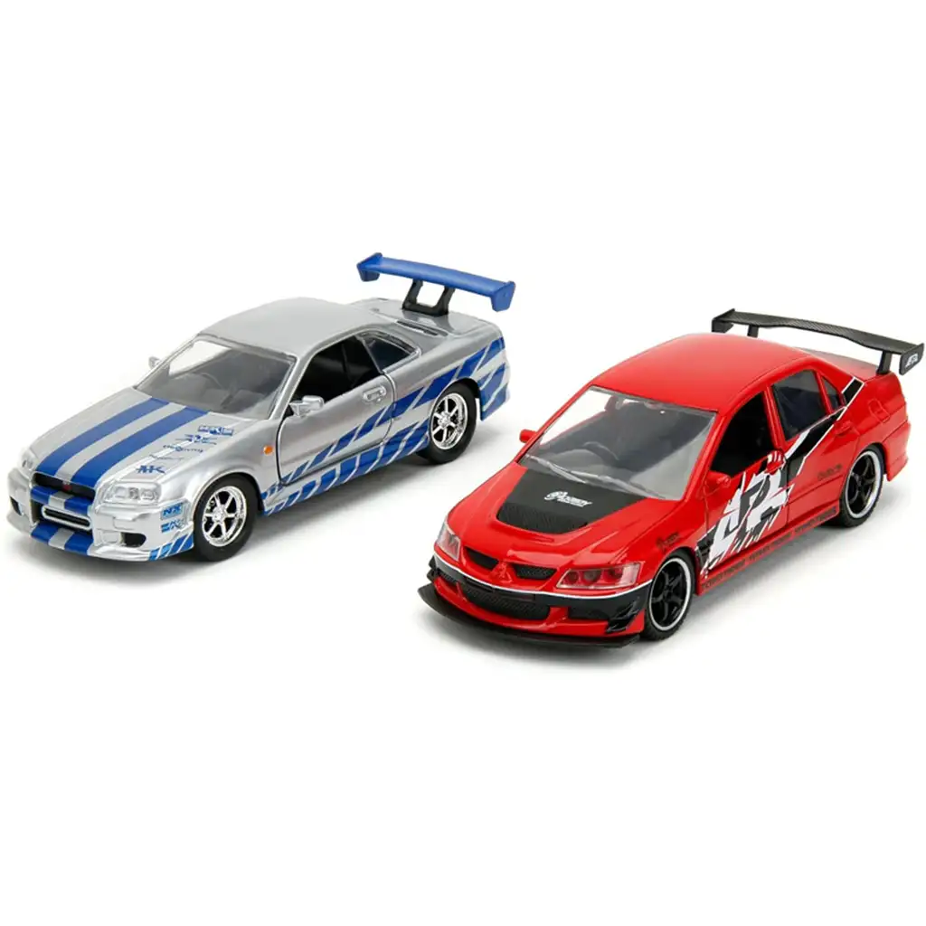 Halálos iramban: Mitsubishi Lancer Evolution IX és Nissan Skyline GT-R (BNR34) 2db-os csomag 1/32 méretarányban - Jada Toys kép 7