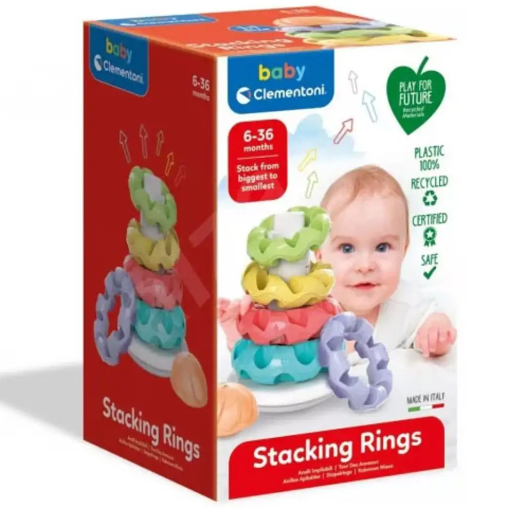 Gyűrűpiramis 100%-ban újrahasznosított műanyagból - Clementoni baby