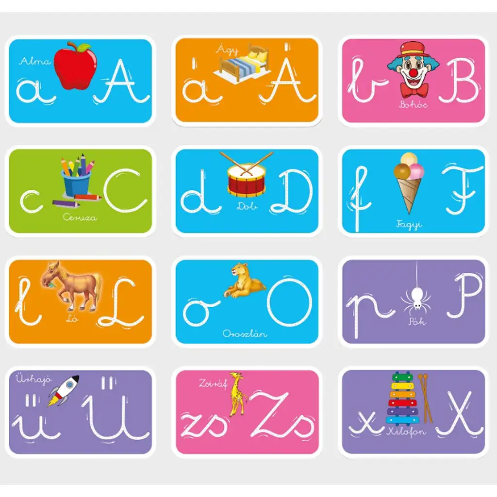 Ismerkedés a betűkkel – Iskolaelőkészítő fejlesztő kártyák 5-7 éveseknek kép 2