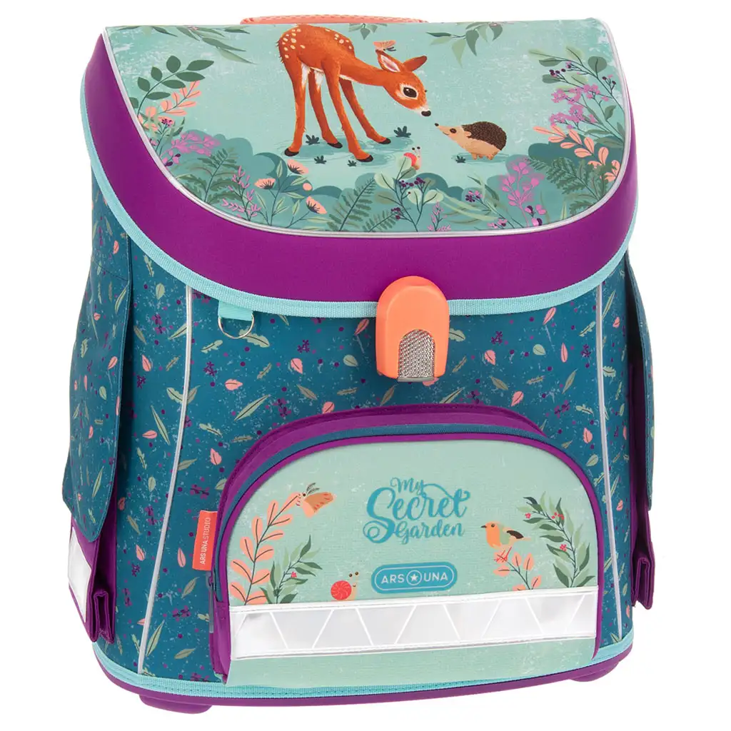 Ars Una: My Secret Garden mágneszáras kompakt ergonomikus iskolatáska, hátizsák 33x41x24cm