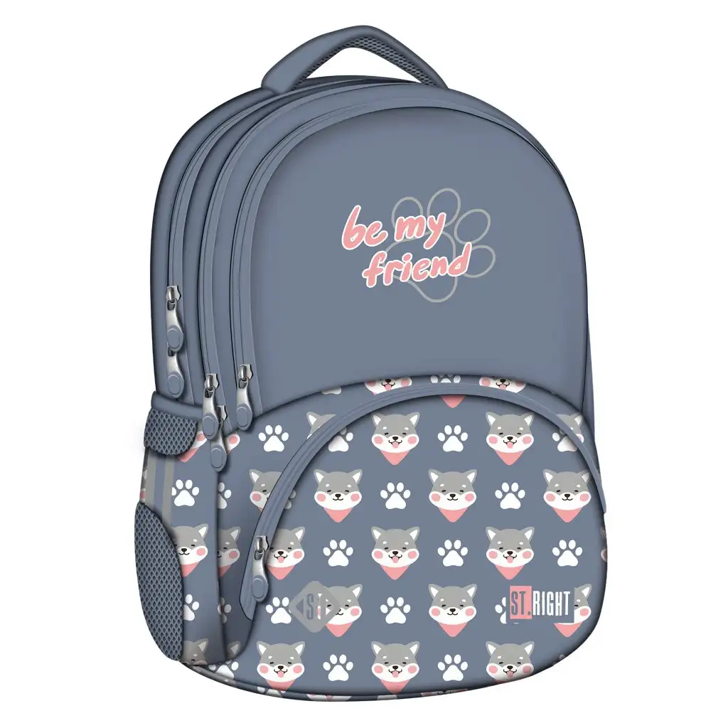 St.Right Be My Friends kutyus mintás iskolatáska hátizsák 17"