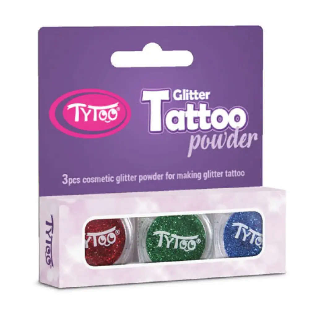 TyToo: Kék, piros és zöld csillámpor szett 3x2,5ml
