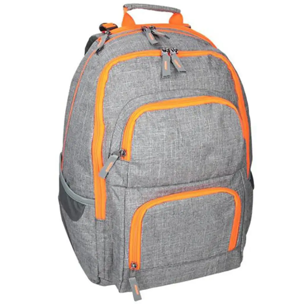 Spirit: E-Bag szürke és narancssárga lekerekített iskolatáska, hátizsák 46x34x22cm