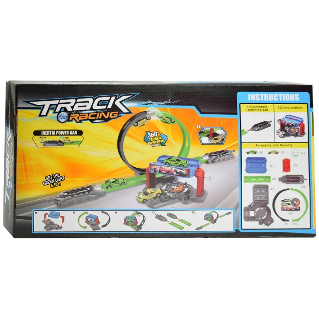 Track Racing: 360°-os szuper hurok versenypálya 2db kisautóval 1/64 kép 2