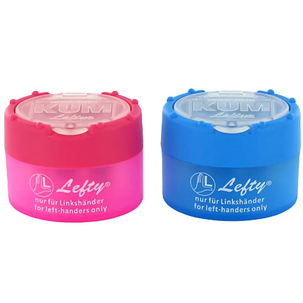 Műanyag balkezes hegyező 2 színben