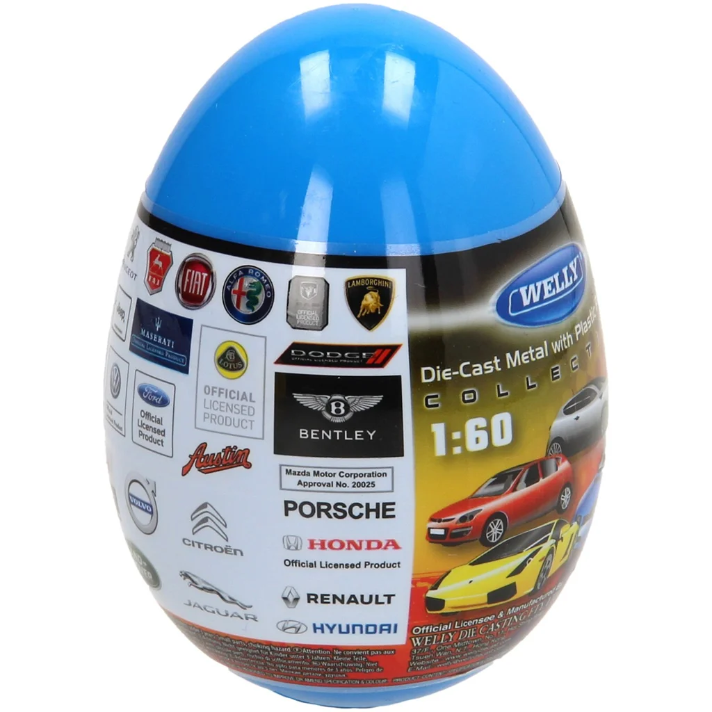Welly: Meglepetés fém modell kisautó tojásban 1/60 1db kép 3