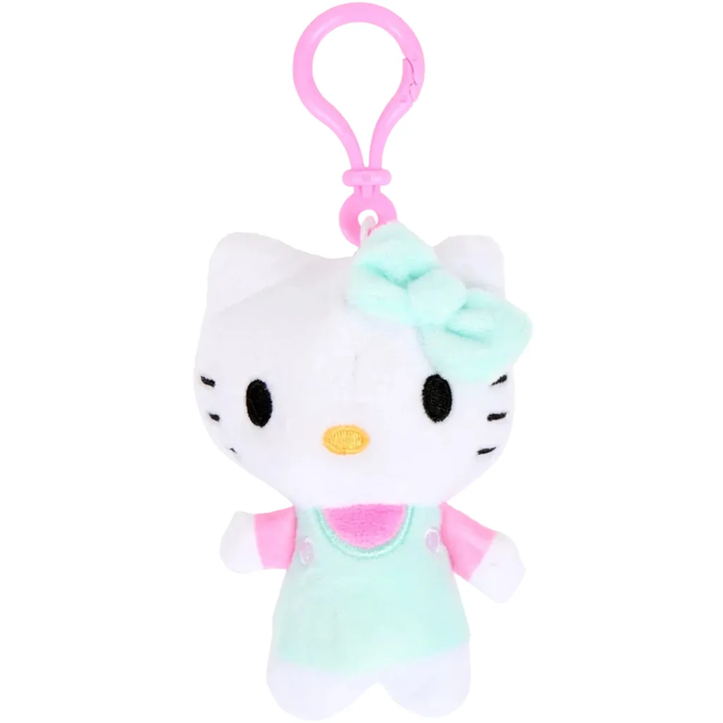 Hello Kitty plüss táskaklipp, 12 cm - mentazöld