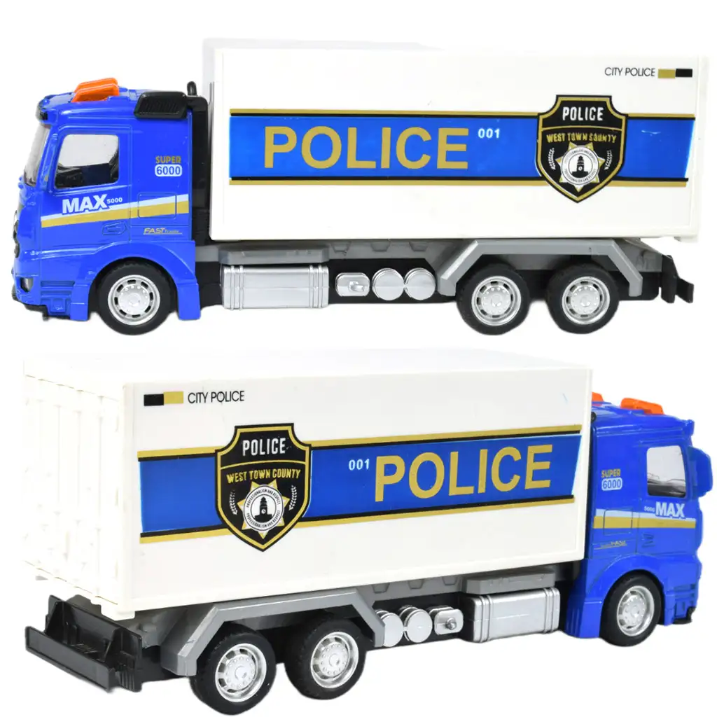 Police Cars: Lendkerekes rendőrségi kamion többféle változatban 19cm kép 5