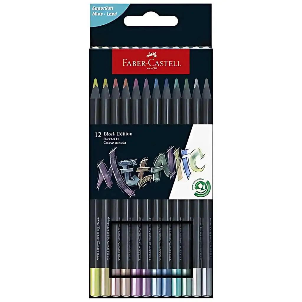 Faber-Castell: Black edition metál színű színesceruza készlet 12db
