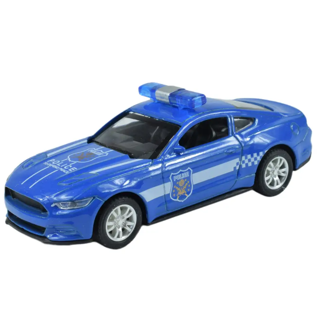 Police Cars: Hátrahúzós fém rendőrautó többféle változatban 11cm 1db kép 2