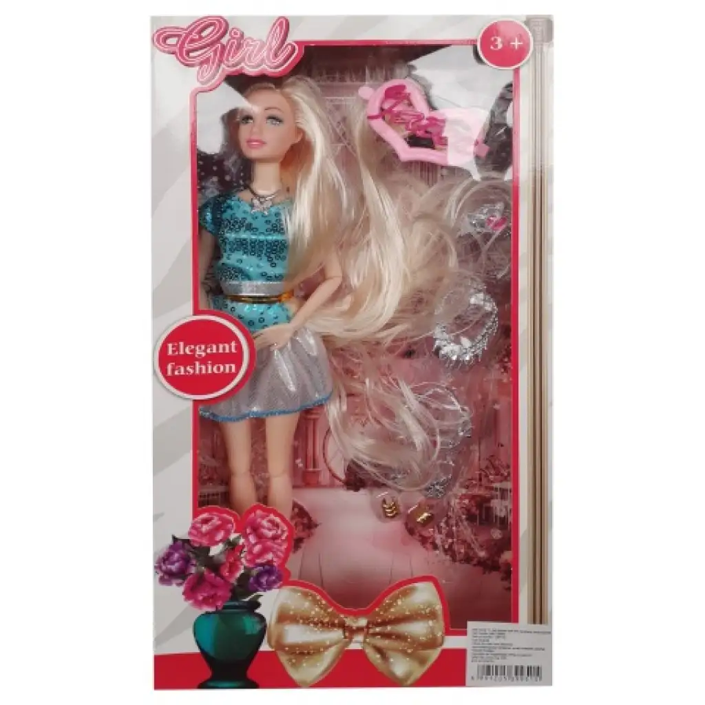 Nicky elegáns hosszú szőke hajú 28cm-es divatbaba kiegészítőkkel több változatban kép 3
