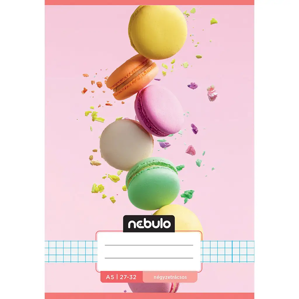 Nebulo: Macaron mintás kockás füzet A/5 27-32