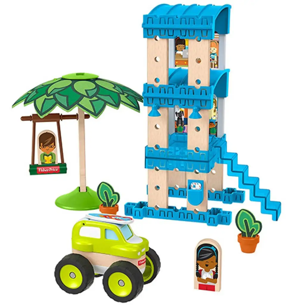 Fisher-Price: Wonder Makers tengerparti bungaló építő készlet 35db-os - Mattel kép 3