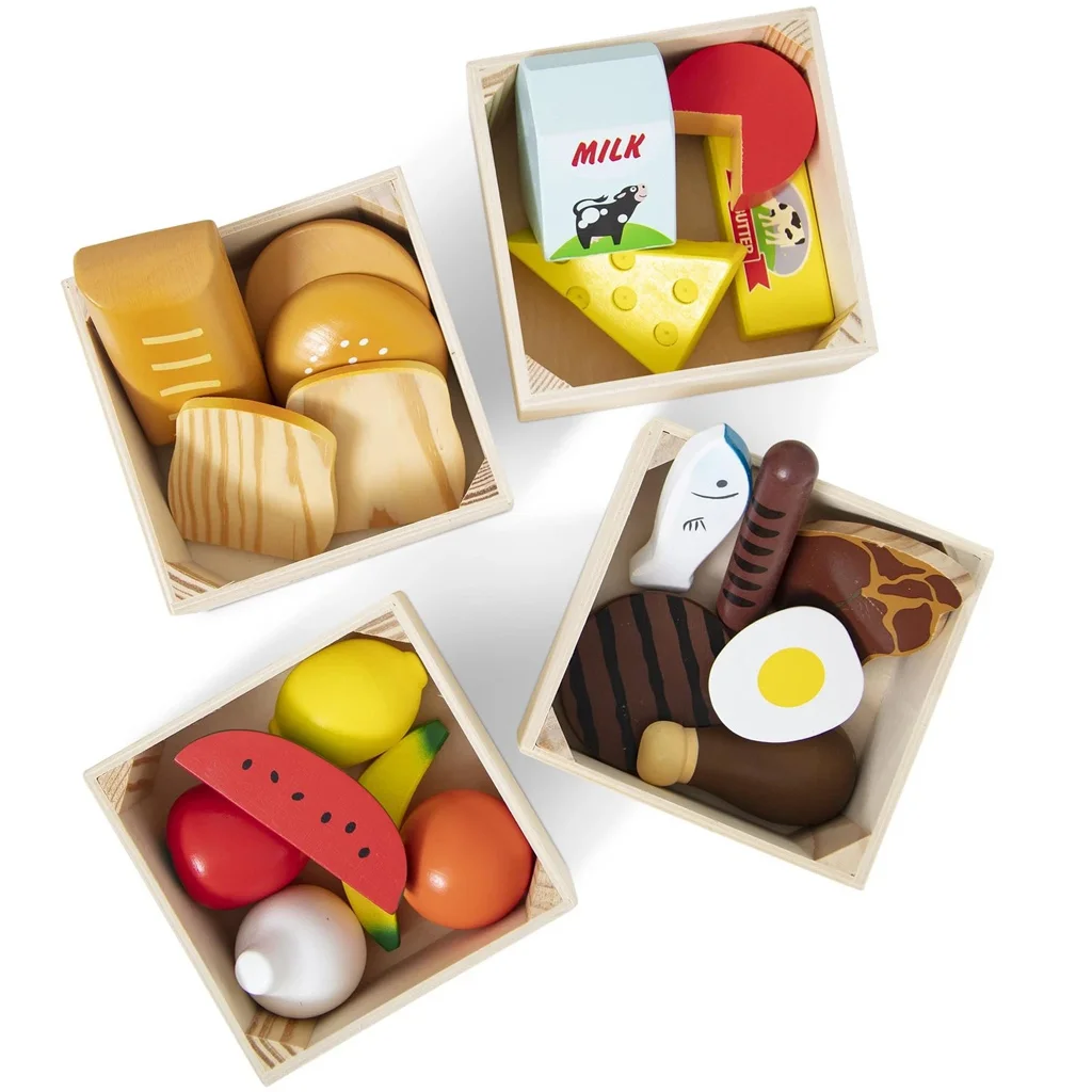 Melissa&Doug: Élelmiszerek ládákban fa játékszett - Spin Master kép 3