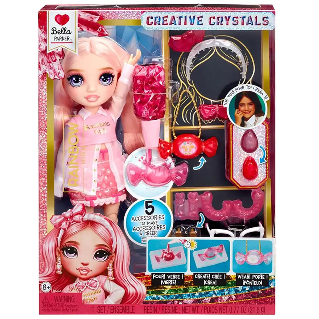 Rainbow Crystal Bella divatbaba csináld magad kiegészítőkkel