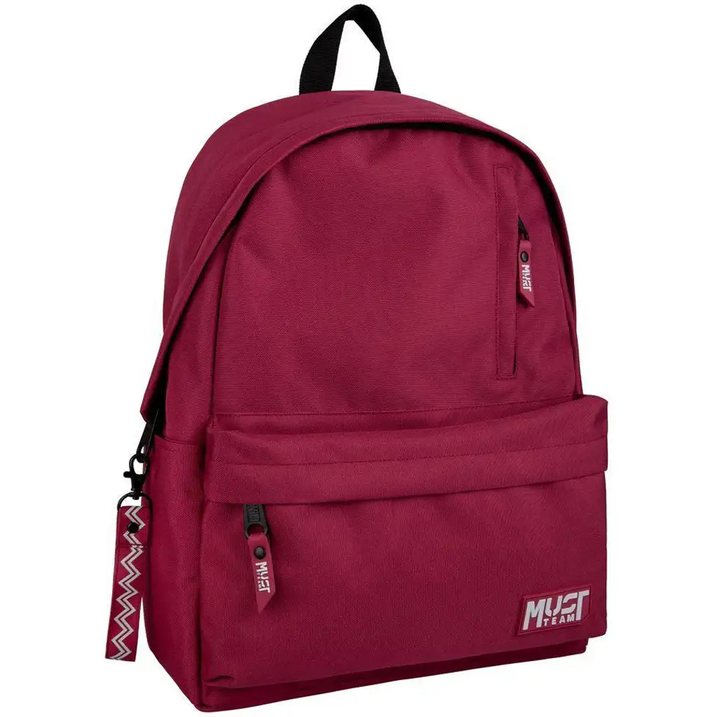 Luna: Must Team Monochrome bordó iskolatáska, hátizsák 32x17x42cm