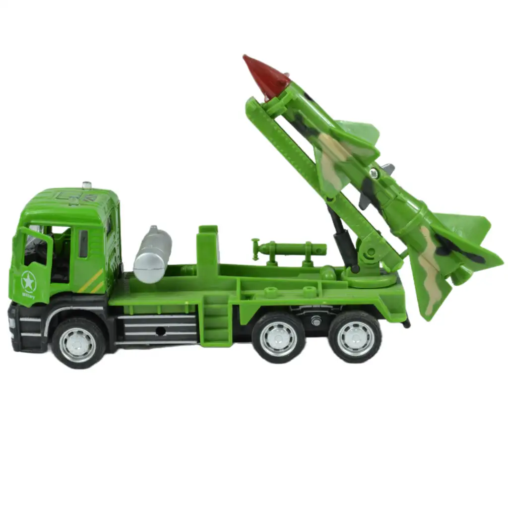 Military Truck: Hátrahúzós katonai teherautó rakétával kétféle változatban 14cm kép 3