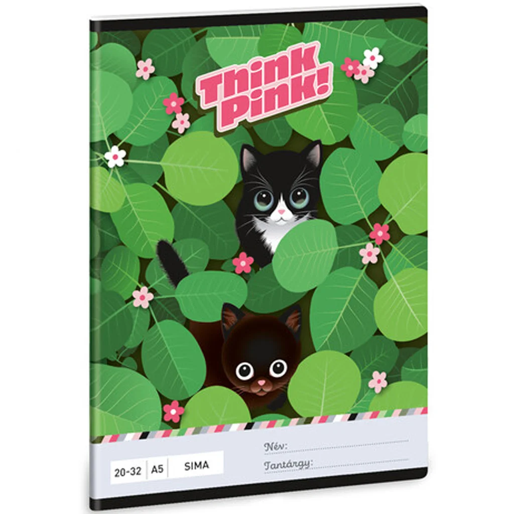 Ars Una: Think pink cicás sima füzet A/5 20-32