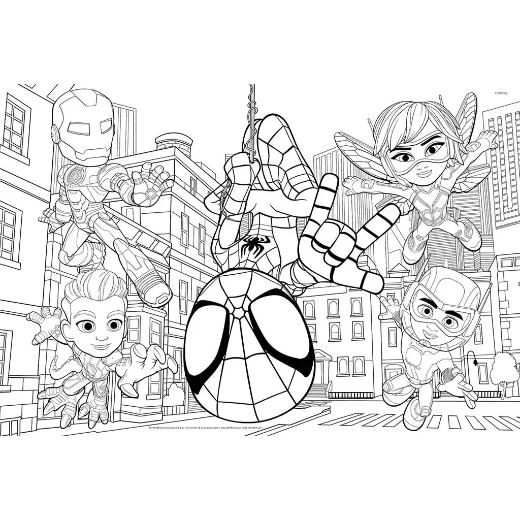 Marvel Spidey 2 az 1-ben maxi 2x24db-os puzzle és színező 50x35cm - Lisciani kép 3