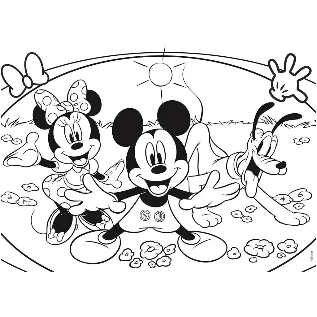 Mickey egér 2 az 1-ben 48db-os puzzle és színező 35x25cm - Lisciani kép 3