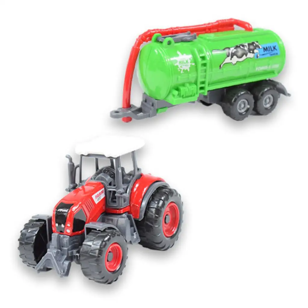 Farm Set: Mezőgazdasági traktor utánfutóval négyféle változatban 22cm kép 3