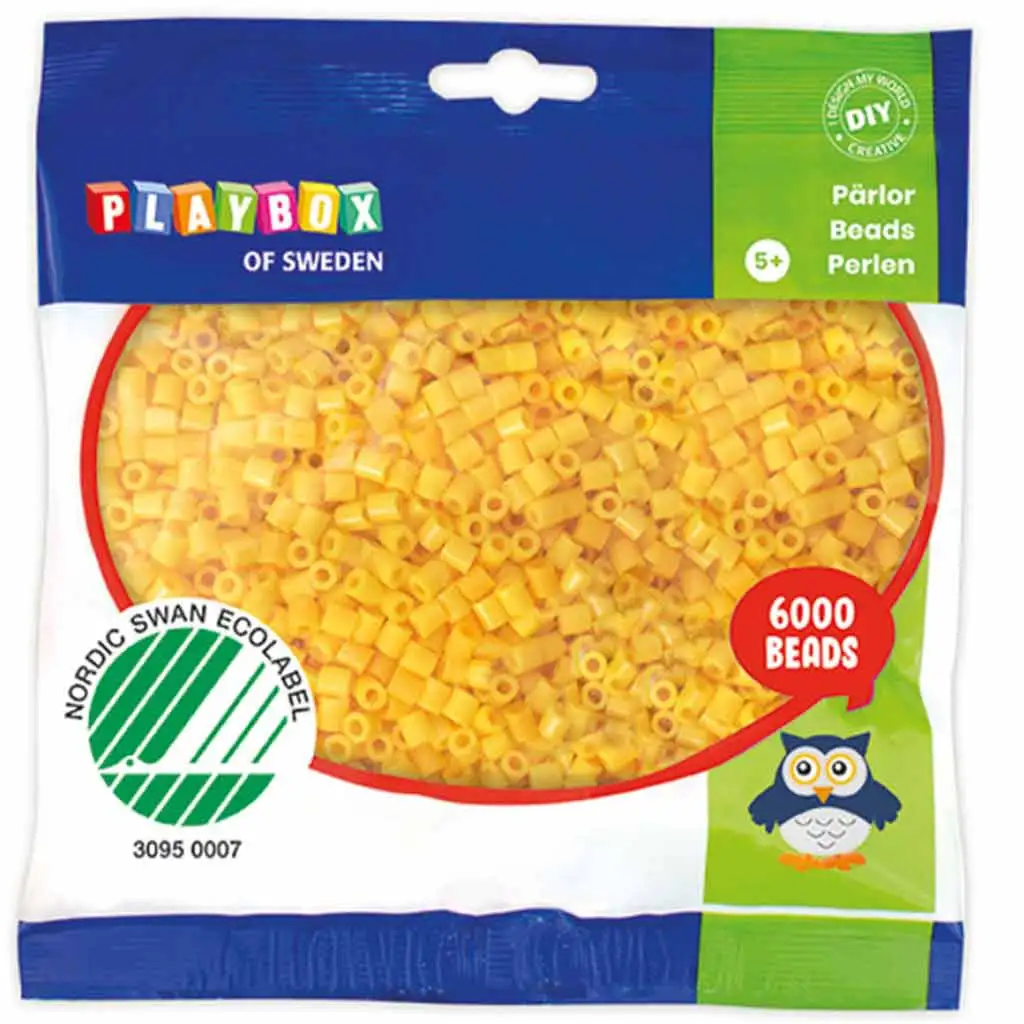 PlayBox: 5mm-es MIDI vasalható gyöngy sárga színben 6000db-os csomag