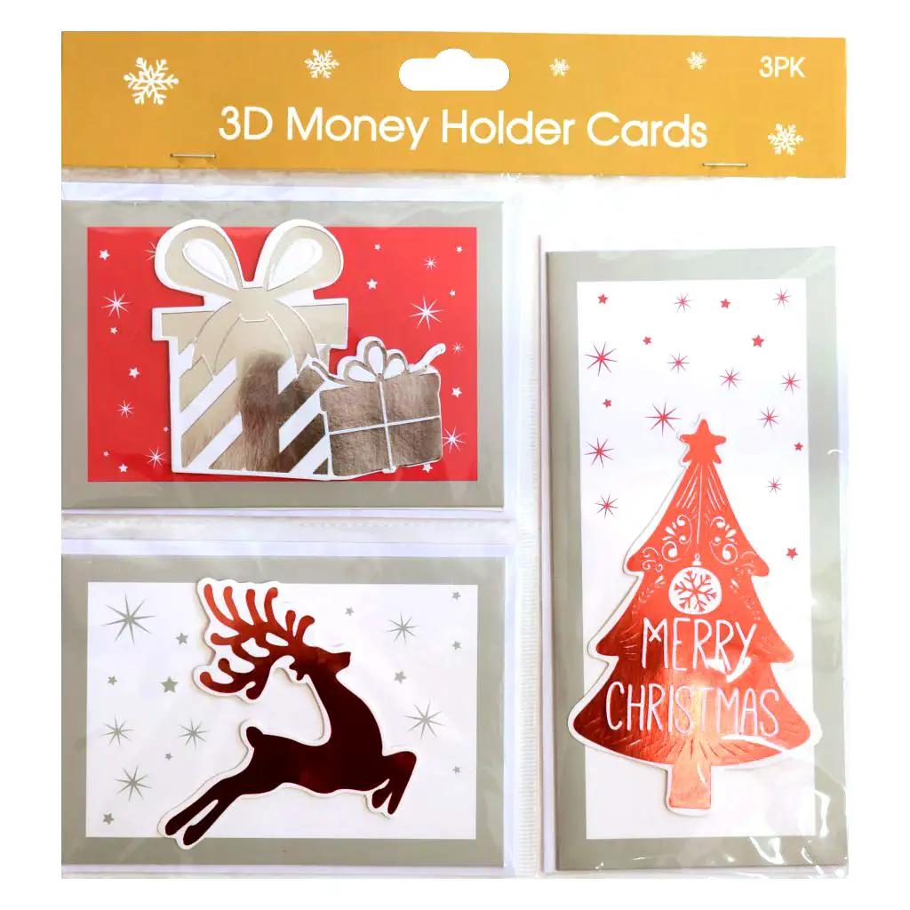 Karácsonyi 3D-s üdvözlőkártya szett borítékkal 3db-os többféle változatban kép 5