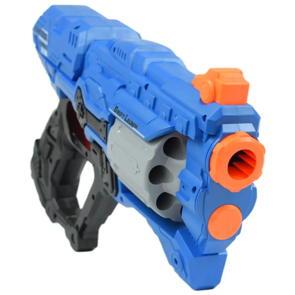 Swift Launcher: Forgótáras manuális szivacslövő fegyver töltényekkel és céltáblával 32cm kép 3