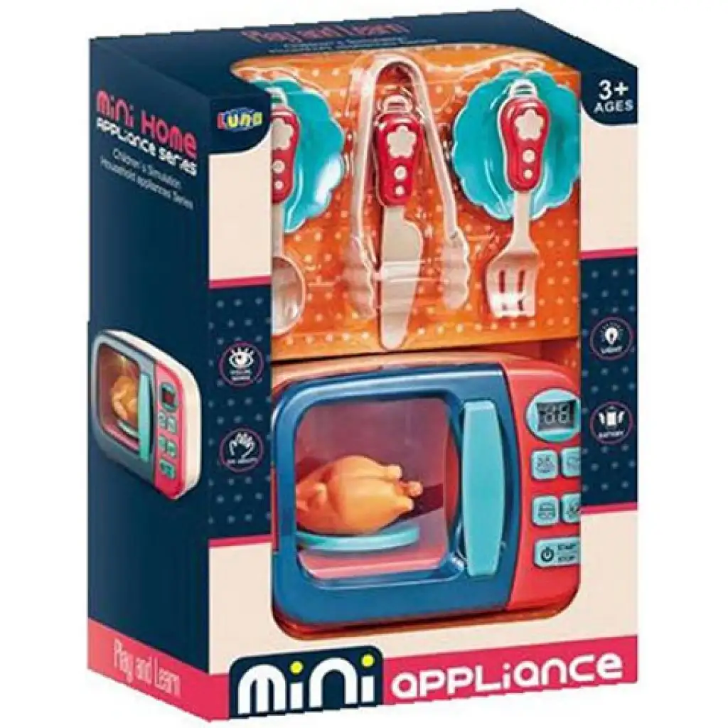 Mini Appliance mikrohullámú sütő játékszett fénnyel