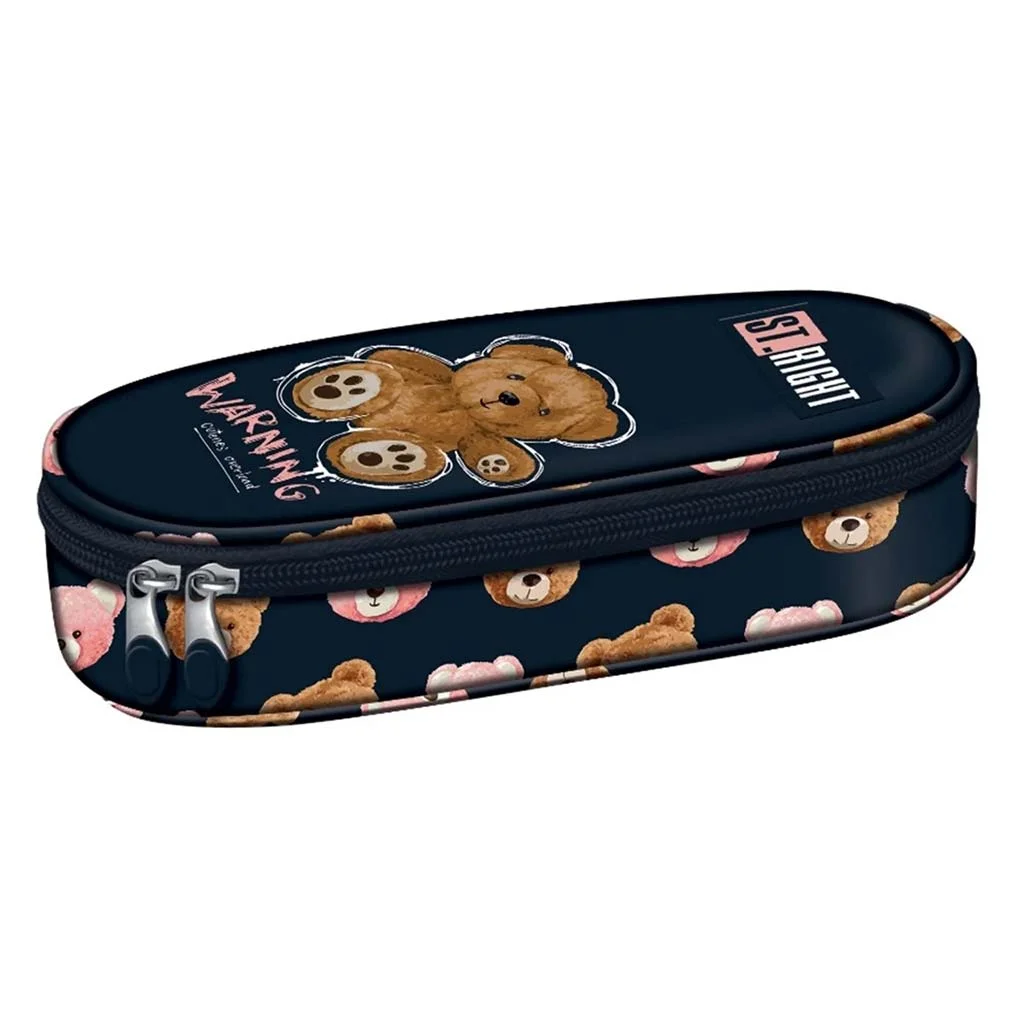 St.Right Teddy Bear ovális tolltartó PC01 23x9,5x6cm